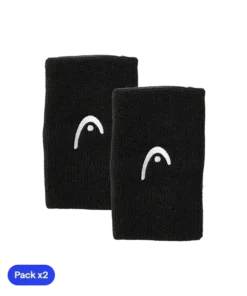 Muñequeras Largas Head Negro (Pack x2)