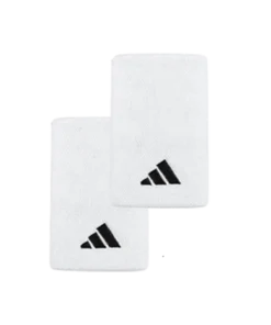 Muñequeras Adidas Largas Blanco Logo Pequeño (Pack x2)