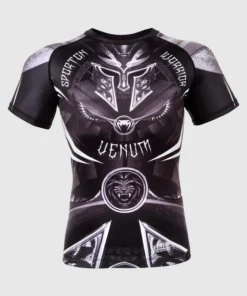 Rashguard Venum Gladiator 3.0 Manches courtes – Noir/Blanc