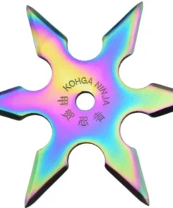 Étoile de jet, Shuriken 6 branches acier 420 – Titane