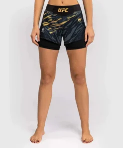 Shorts de Combat pour Femmes UFC Fusion by Venum Authentic Fight Night – Champion Noir/or