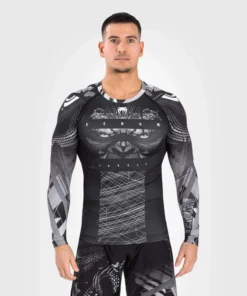 Rashguard à Manches Longues Venum Gorilla Jungle – Noir/Blanc