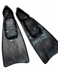 Aletas De Natación De Goma Kicks – Negro / Azul Caribe Swirl
