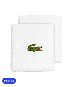 Muñequeras Largas Lacoste Sport Blanco (Pack x2)