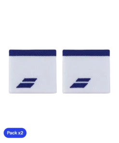 Muñequeras Babolat Blanco/Azul (Pack x2)