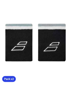 Muñequeras Babolat Terry Jumbo Negro/Blanco (Pack x2)