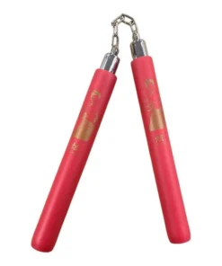 Nunchaku Bruce Lee mousse chaîne rouge