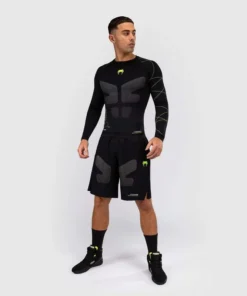 Rashguard Manches Longues Venum Training Camp 4.0 – Noir/Vert Fluo