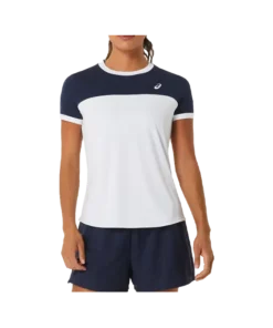 Camiseta Asics Court Mujer Blanca/Azul Marino