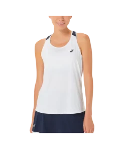 Camiseta Asics Tirantes Blanco/Azul marino Mujer