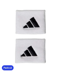 Muñequeras Cortas Adidas Blanco Logo Grande (Pack x2)