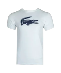 Camiseta Lacoste Sport Regular Fit Blanca Logo Negro