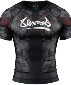 Rashguard Manches Courtes – 8 WEAPONS – Hit 2.0 – Noir/Rouge