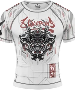 Rashguard Manches Courtes – 8 WEAPONS – Samurai 2.0 – Blanc/Rouge