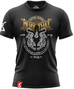 T-shirt – 8 WEAPONS Sak Yant Tigers Muay Thaï – Noir