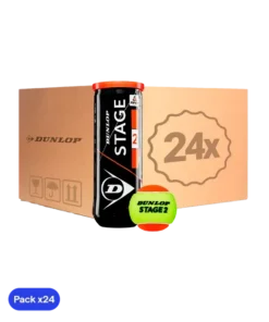 Cajón Pelotas Dunlop Stage 2 Amarillo/Naranja Tenis (Pack x24)