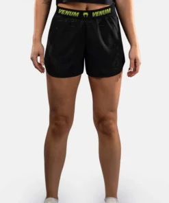 Short d’entraînement femme Venum Lazer – Noir/Jaune