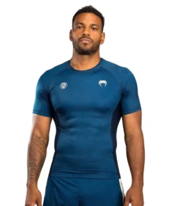 Rashguard manches courtes Venum x Roger Gracie Academy – Bleu