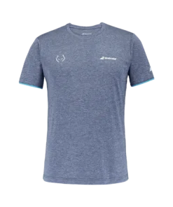 Camiseta Babolat Crew Azul Logo Blanco 2025 J. Lebrón