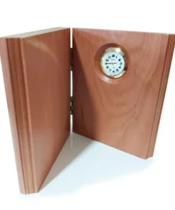 LIBRO MADERA CON RELOJ
