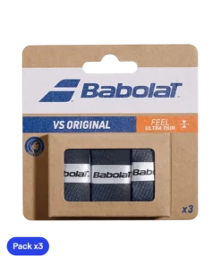 Overgrips Babolat VS Original Liso Negro/Azul (Pack x3)