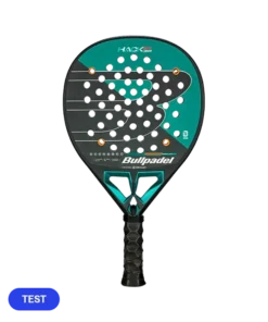 Pala de TEST Bullpadel Hack 04 Hybrid 2025 Paquito Navarro