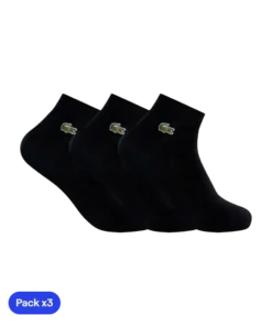 Calcetines Lacoste Cortos Negro (Pack x3)