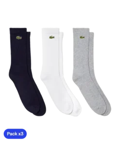Calcetines Lacoste Sport Blanco/Gris/Azul (Pack x3)