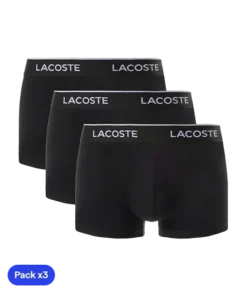 Calzoncillos Lacoste Algodón Negro 2025 (Pack x3)