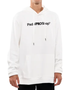 Sudadera PadelPROShop Blanca Logo Negro 2025