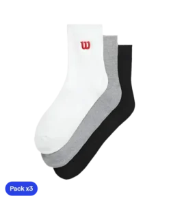 Calcetines Wilson Quarter Top Bright White/Black/Grey (Pack x3) 2025