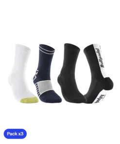 Calcetines Bullpadel BP255l Negro/Verde/Azul Marino 2025 (Pack x3)