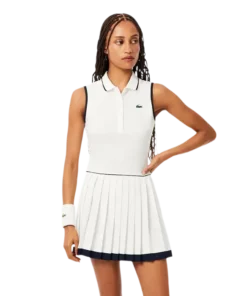 Vestido Lacoste Blanco/Azul Marino 2025