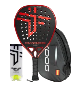 Pala Oxdog Ultimate Court + Paletero Oxdog FEP ultra tour padel bag + Bote de pelotas Oxdog BOOST+