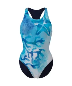 TRAJE DE BAÑO MUJER ARENA SEAFLOOR SWIMSUIT NEG/AZUL/TURQ