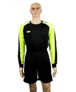 SET ARQUERO DRB CAMISETA NEGRO/VERDE NEON CON SHORT CORTO NEGRO