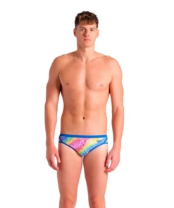 TRAJE DE BAÑO HOMBRE ARENA SWIM BRIEFS PRINTED ROYAL-WHITHE MULTI C