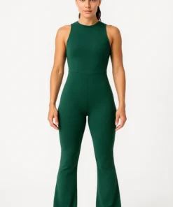 BODY DEPORTIVO GODDESS FLARE LARGO MUJER ESPALDA DESCUBIERTA VERDE T/U