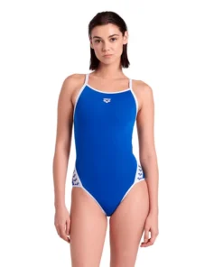 TRAJE DE BAÑO MUJER ARENA ICONS SUPER FLY BACK SOLID ROYAL-WHITE