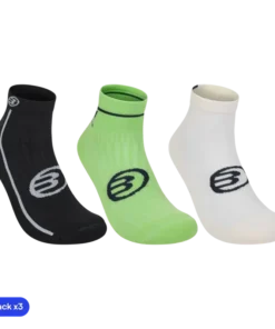 Calcetines Bullpadel BP264 Negro/Blanco/Verde 2026 (Pack x3)