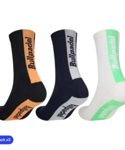 Calcetines Largos Bullpadel BP265 Negro/Blanco/Azul Marino 2026 (Pack x3)