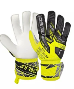 Guante Arquero Attrakt Solid Adulto GK25 Amarillo Fluor/Plateado