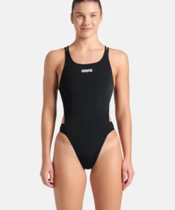TRAJE DE BAÑO MUJER SWIMSUIT TECH MULTI SOLID BLACK-WHITE