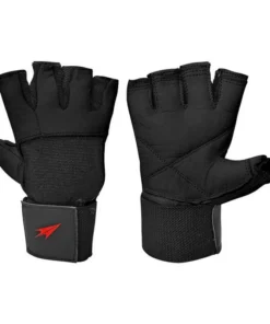 GUANTE FITNESS TORPEDO CUERO NEGRO