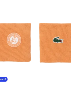 Muñequera Lacoste Roland Garros Naranja 2026 (Pack x2)
