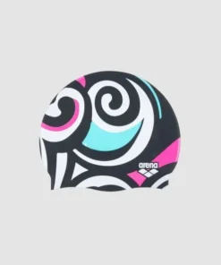 GORRO DE NATACIÓN ARENA PRINT 2 ILLUSION BLACK / PINK