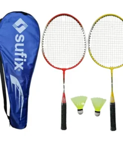 SET BADMINTON SUFIX JUNIOR 2 RAQUETAS + 2 PLUMILLAS