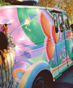 JEFF DIVINE – Fotografía de surf vintage – ‘Glen Chase Truck Paint La Jolla 1973’