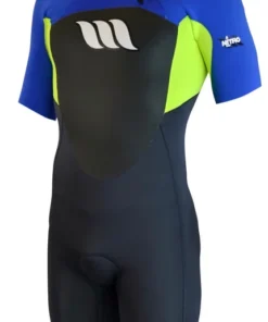 WEST – Traje de surf – Nitro Shorty 2/2 mm con cremallera frontal – Azul Real / Cítrico