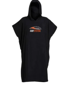 SURF SYSTEM – Poncho de surf para adulto – Negro